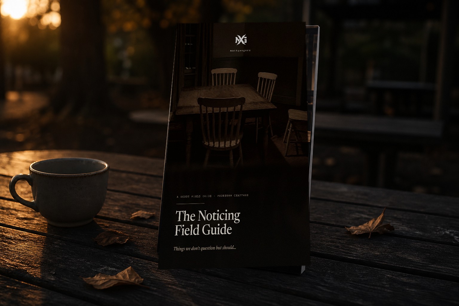 The Noticing Field Guide on a picnic table